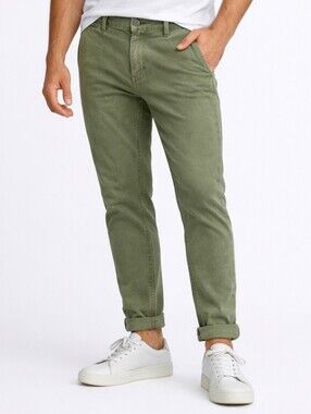 Ag Adriano Goldschmied Men's Olive-Tan Jamison Skinny Chino Pants 38R